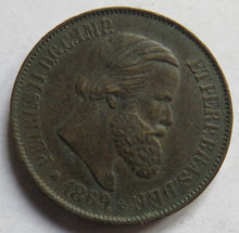 Load image into Gallery viewer, 1869 Brazil 20 Reis Coin
