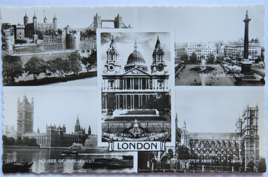 Vintage Postcard of London, Multiview London Postcard