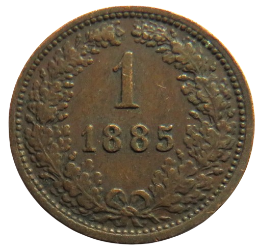 1885 Austria One Kreuzer Coin