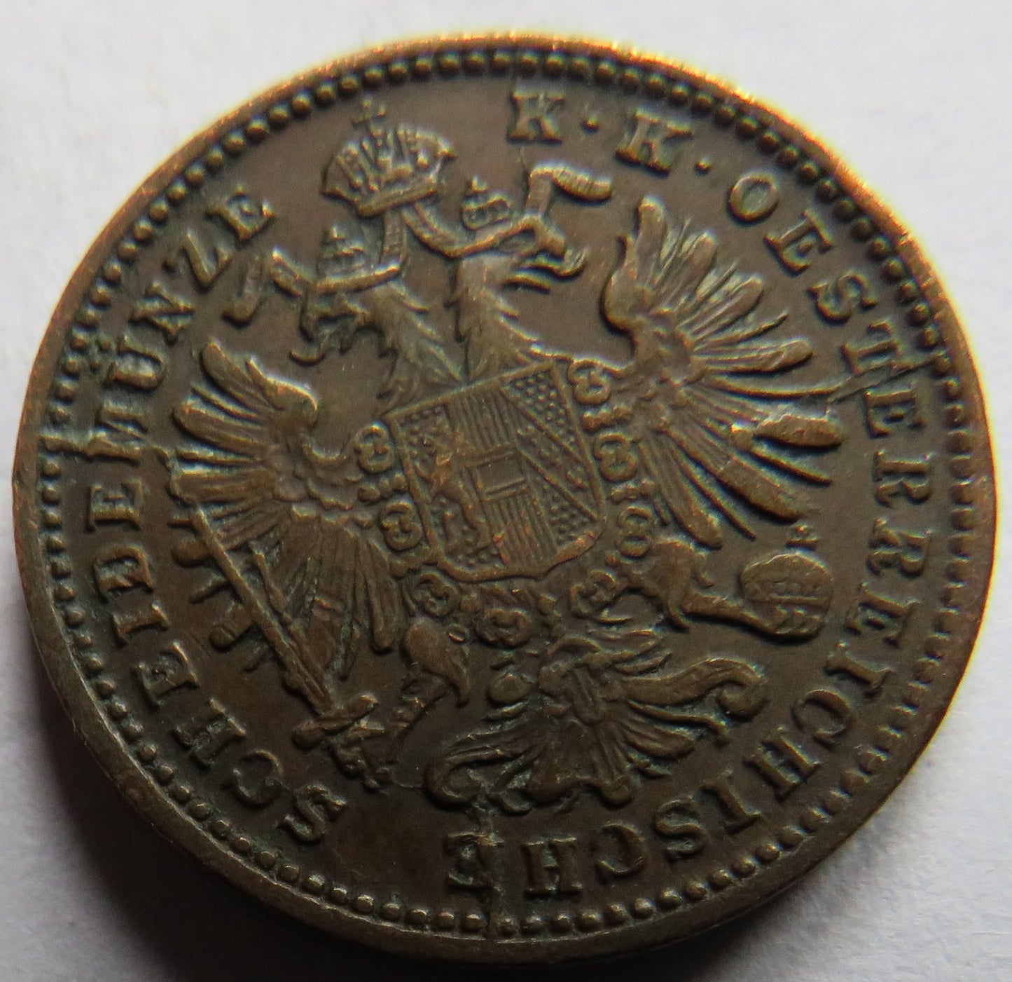 1885 Austria One Kreuzer Coin