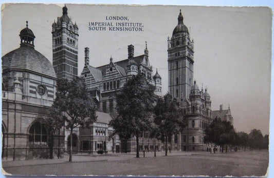 Vintage Postcard of London, Imperial Institute, South Kensington 1926