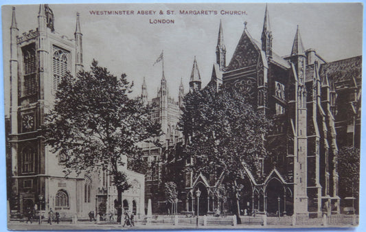 Vintage Postcard of Westminster Abbey & St. Margaret's Church, London