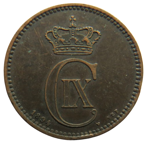 1894 Denmark 5 Ore Coin