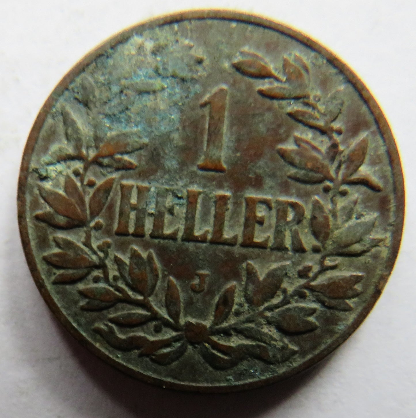 1908-J German East Africa One Heller Coin