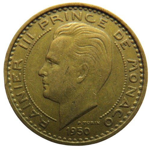 1950 Monaco 50 Francs Coin