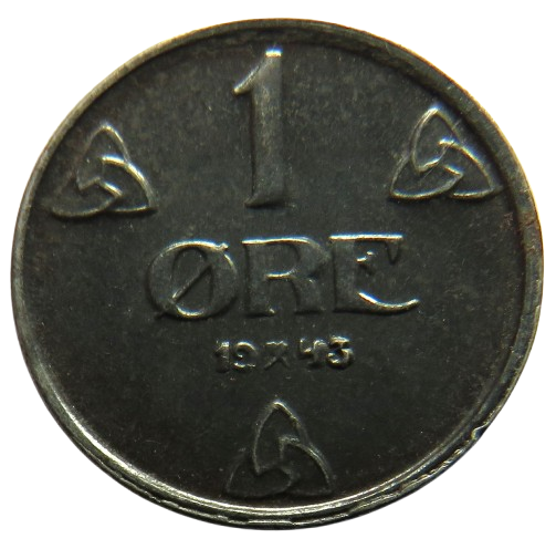 1943 Norway One Ore Coin