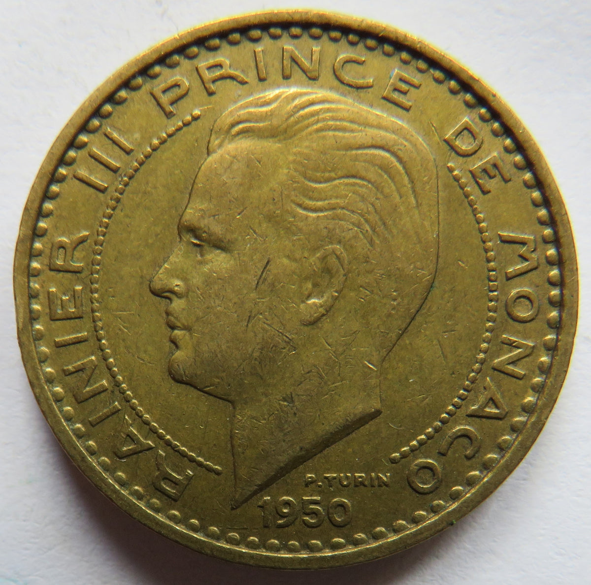 1950 Monaco 50 Francs Coin