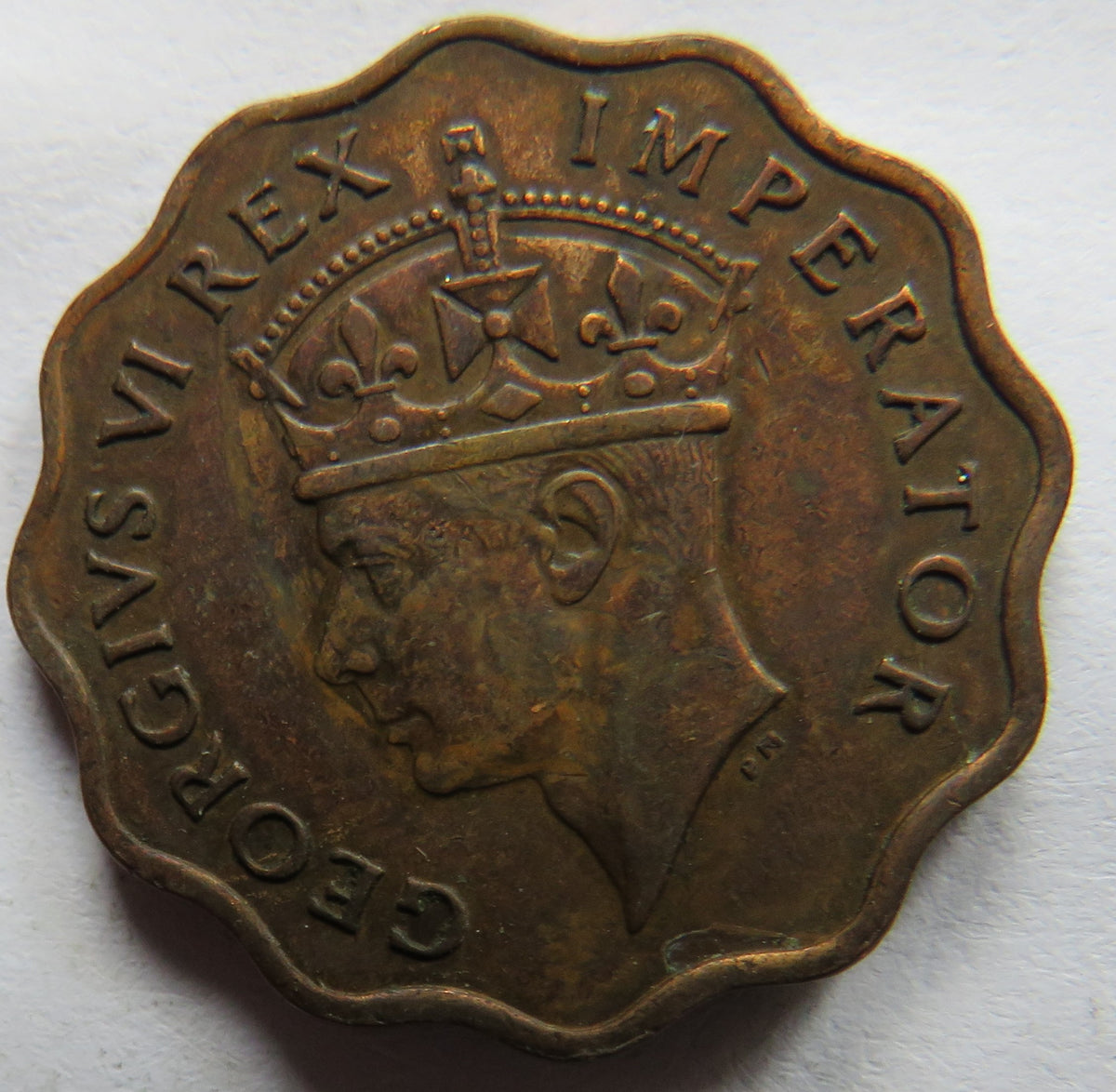 1943 King George VI Cyprus 1 Piastre Coin