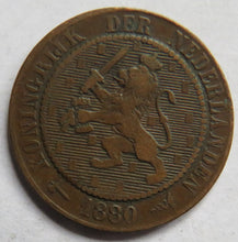 Load image into Gallery viewer, 1880 Netherlands 2 &amp; 1/2 Cents Coin
