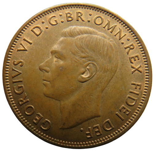 1949 King George VI One Penny Coin In High Grade