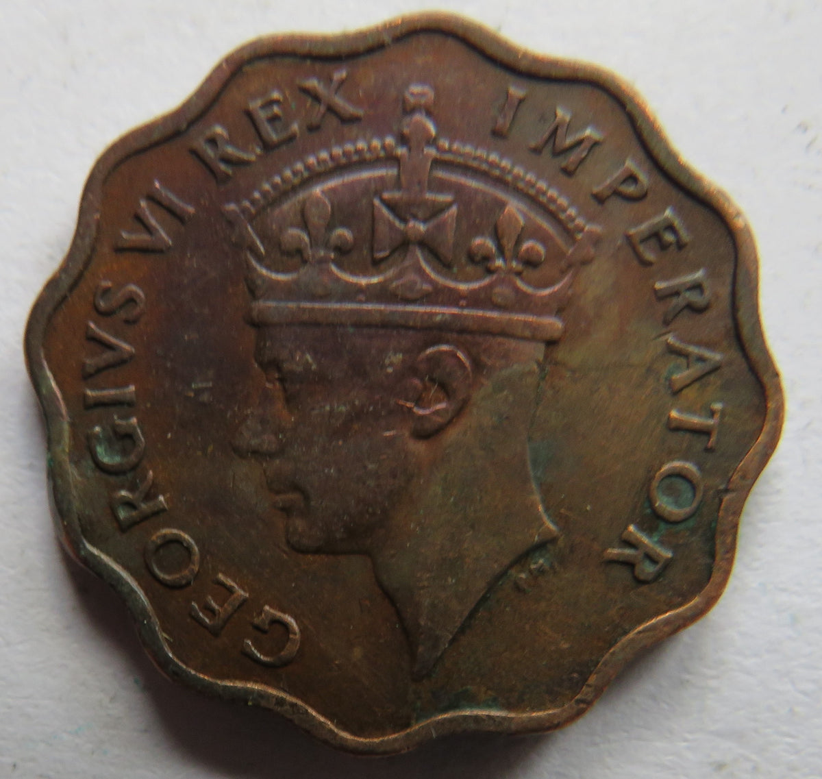1944 King George VI Cyprus 1 Piastre Coin
