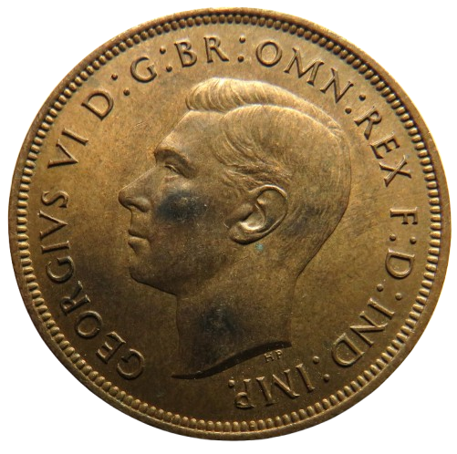 1937 King George VI One Penny Coin In High Grade