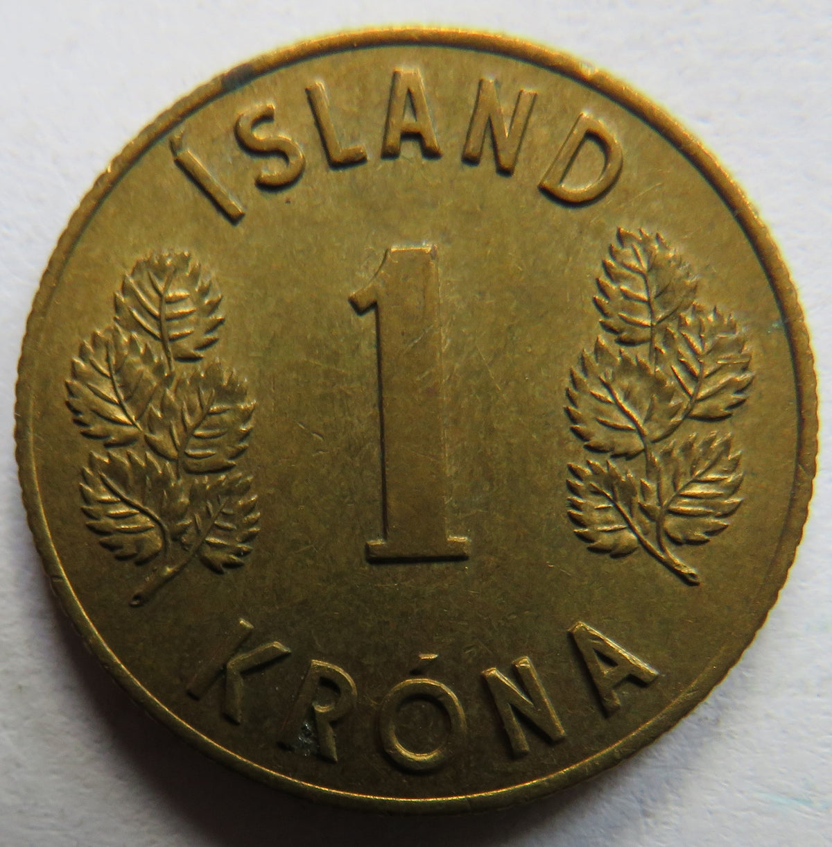 1963 Iceland One Krona Coin