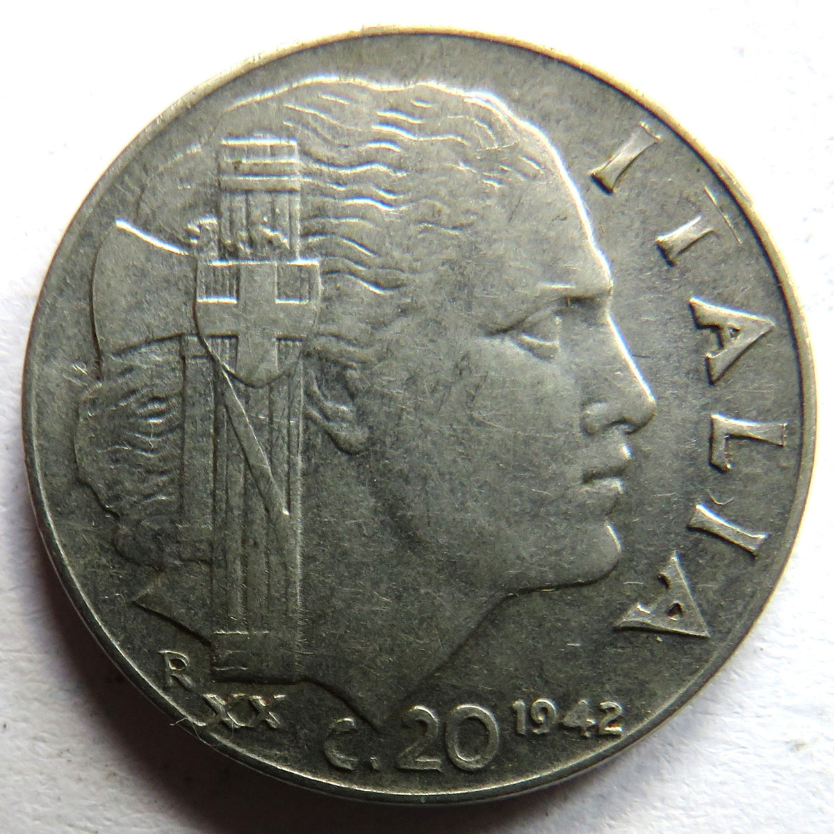 1942 Italy 20 Centesimi Coin