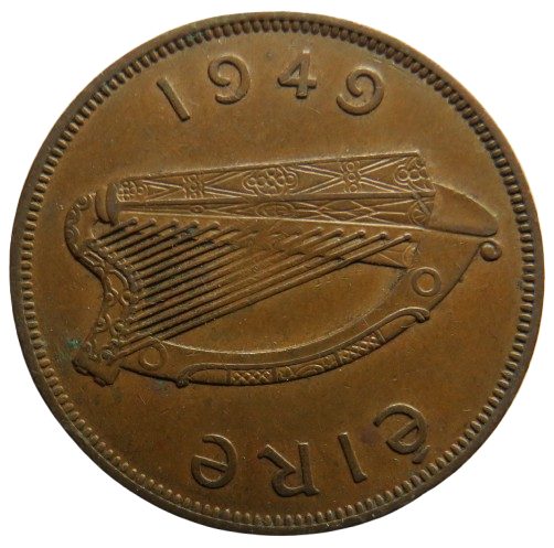 1949 Ireland Eire One Penny Coin