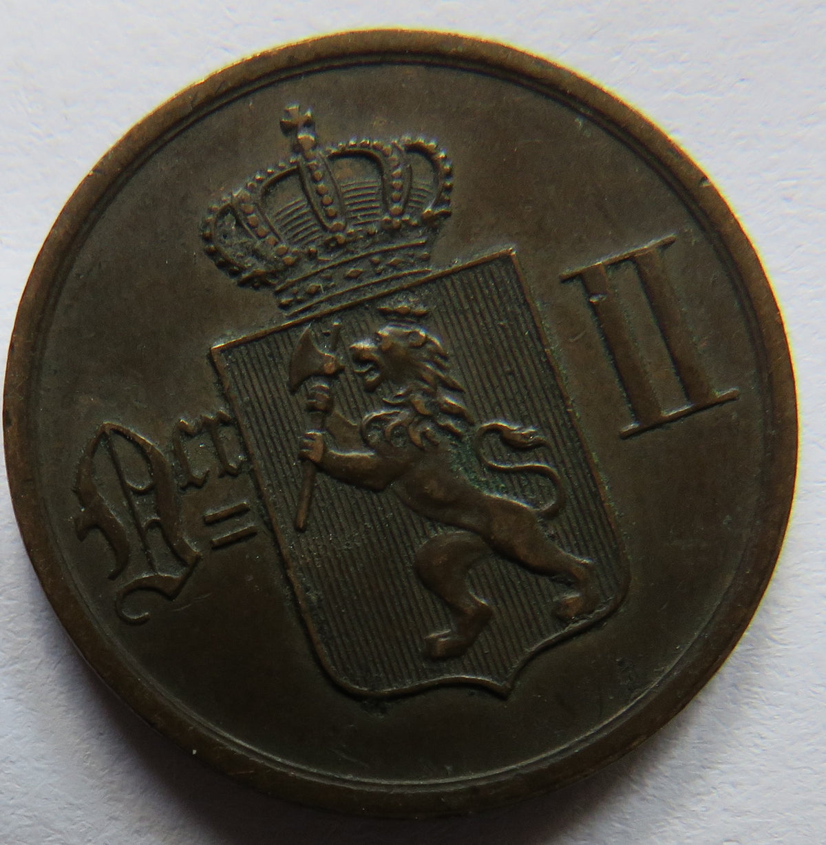 1897 Norway 2 Ore Coin