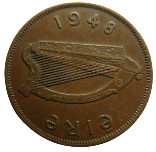 1948 Ireland Eire One Penny Coin