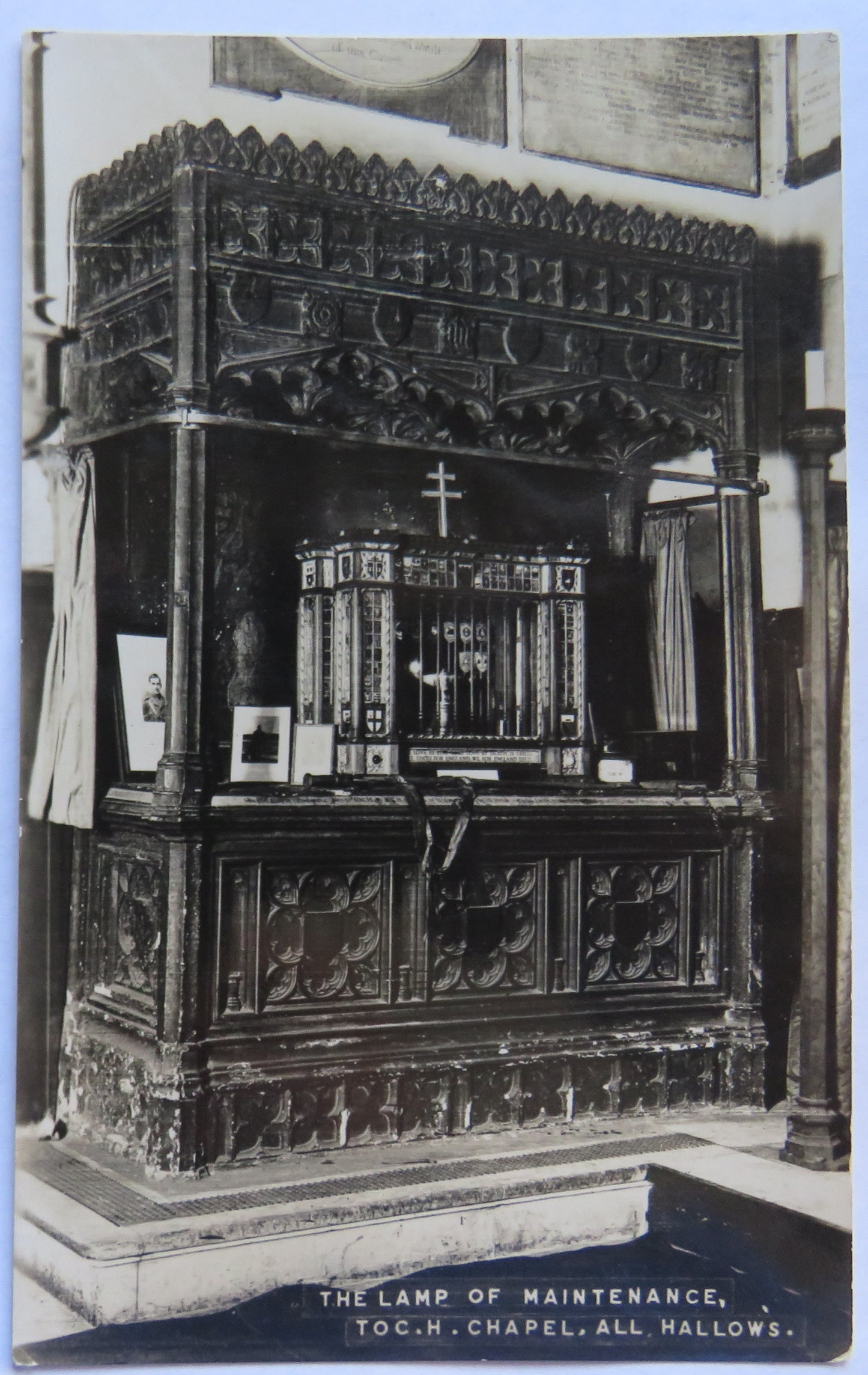 Vintage Postcard of The Lamp of Maintenance, Toc. H. Chapel, All Hallows