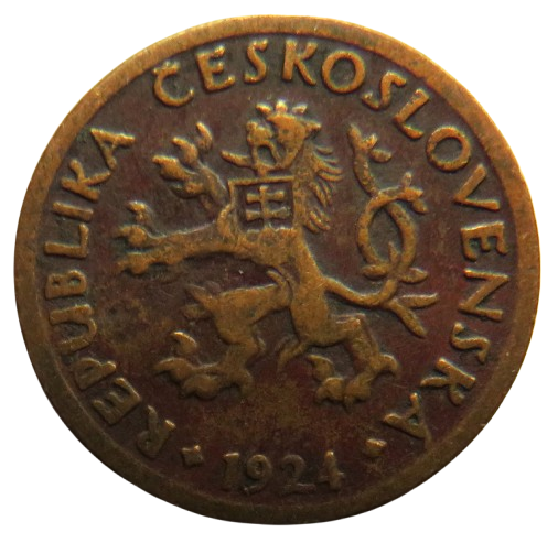 1924 Czechoslovakia 10 Haleru Coin