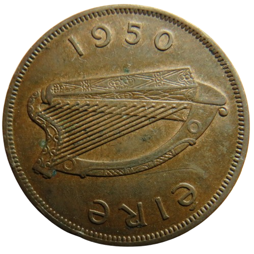 1950 Ireland Eire One Penny Coin