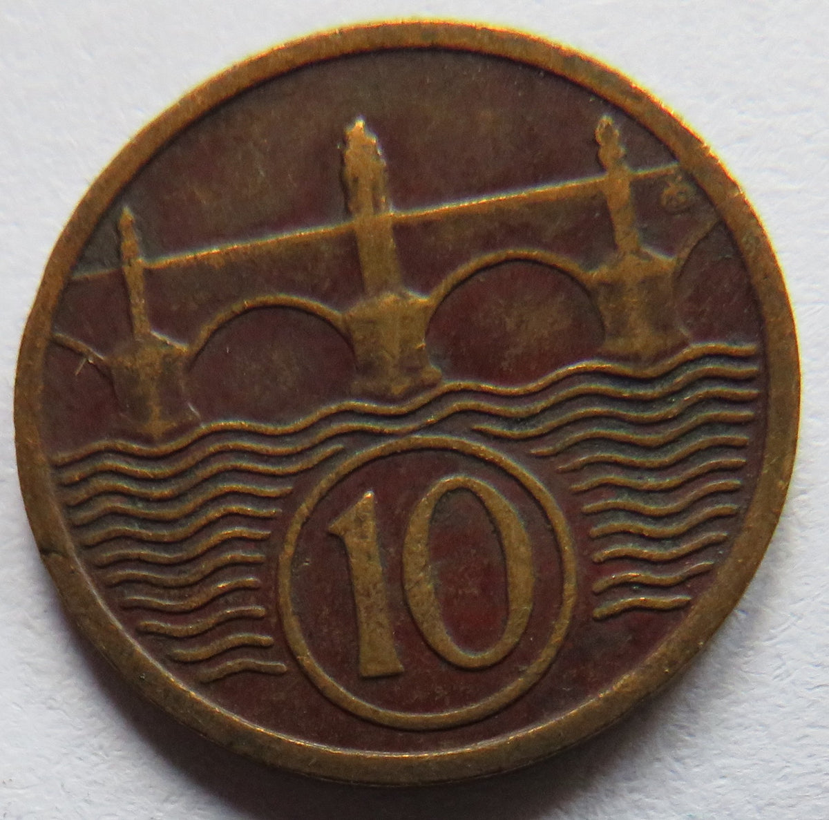 1924 Czechoslovakia 10 Haleru Coin