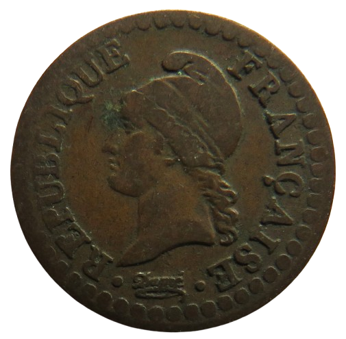 1797-A France Lan 6 One Centime Coin
