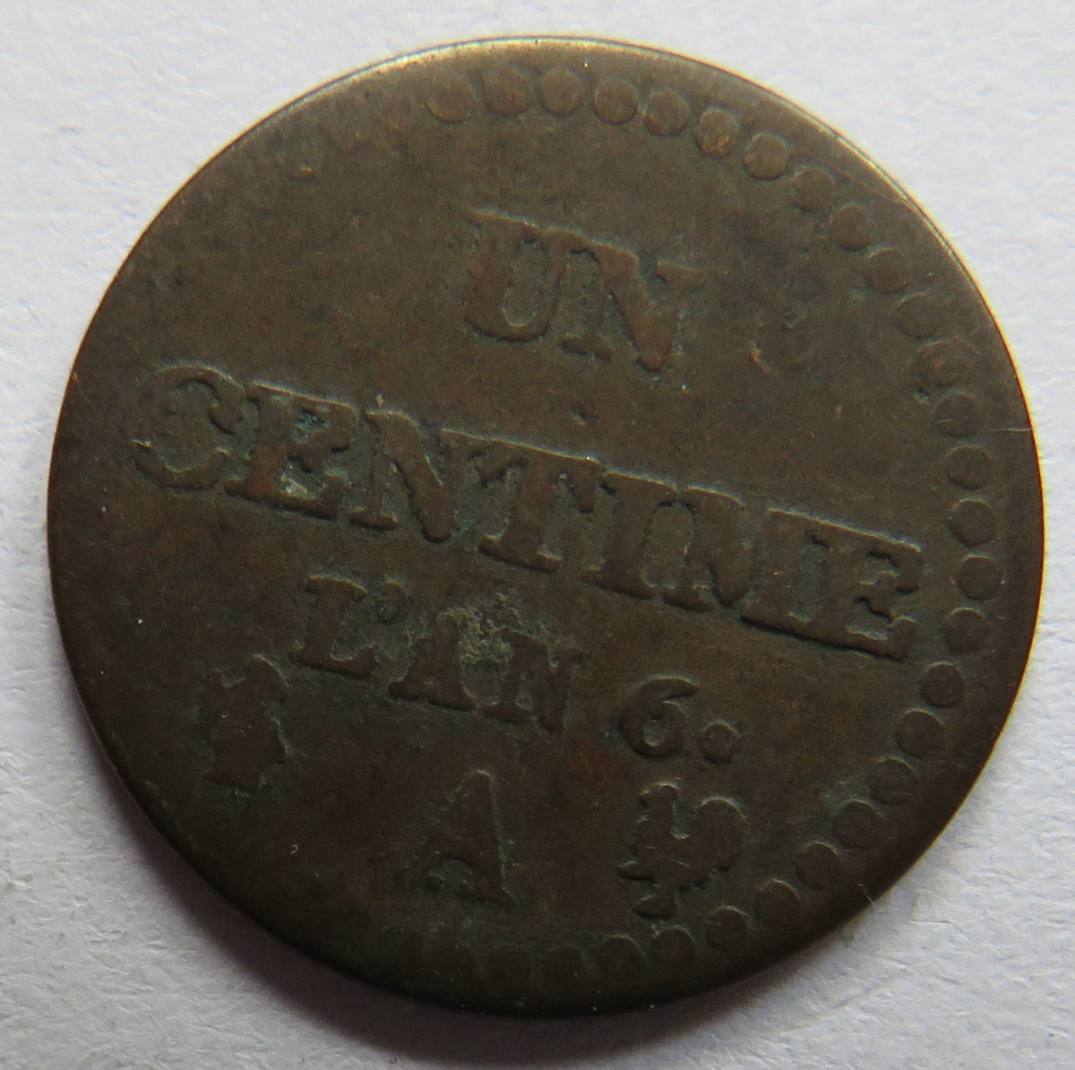1797-A France Lan 6 One Centime Coin