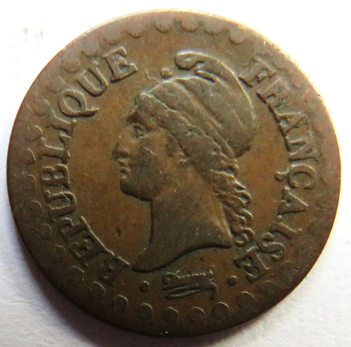 1797-A France Lan 6 One Centime Coin