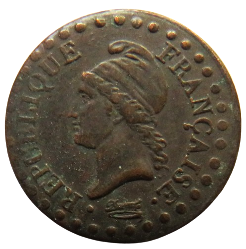 1797-A France Lan 6 One Centime Coin