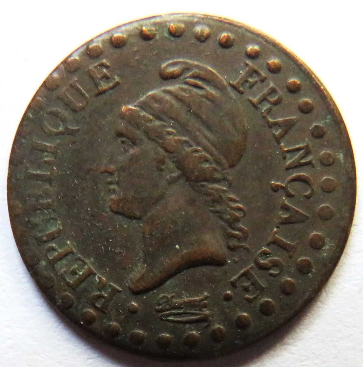 1797-A France Lan 6 One Centime Coin
