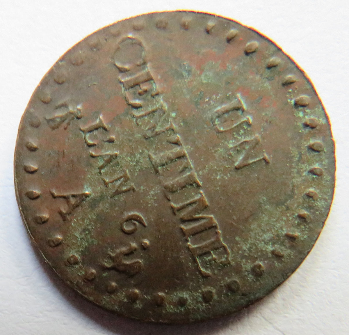 1797-A France Lan 6 One Centime Coin