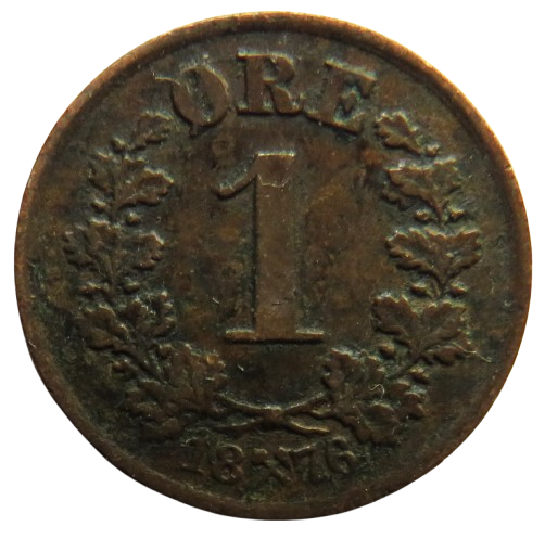 1876 Norway One Ore Coin