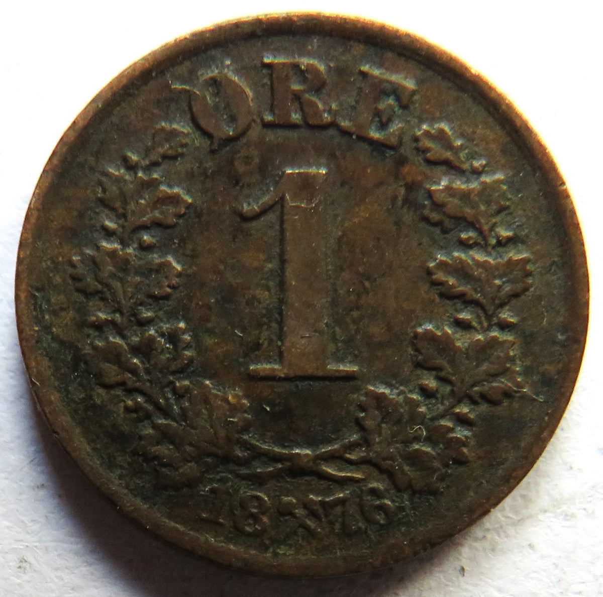 1876 Norway One Ore Coin
