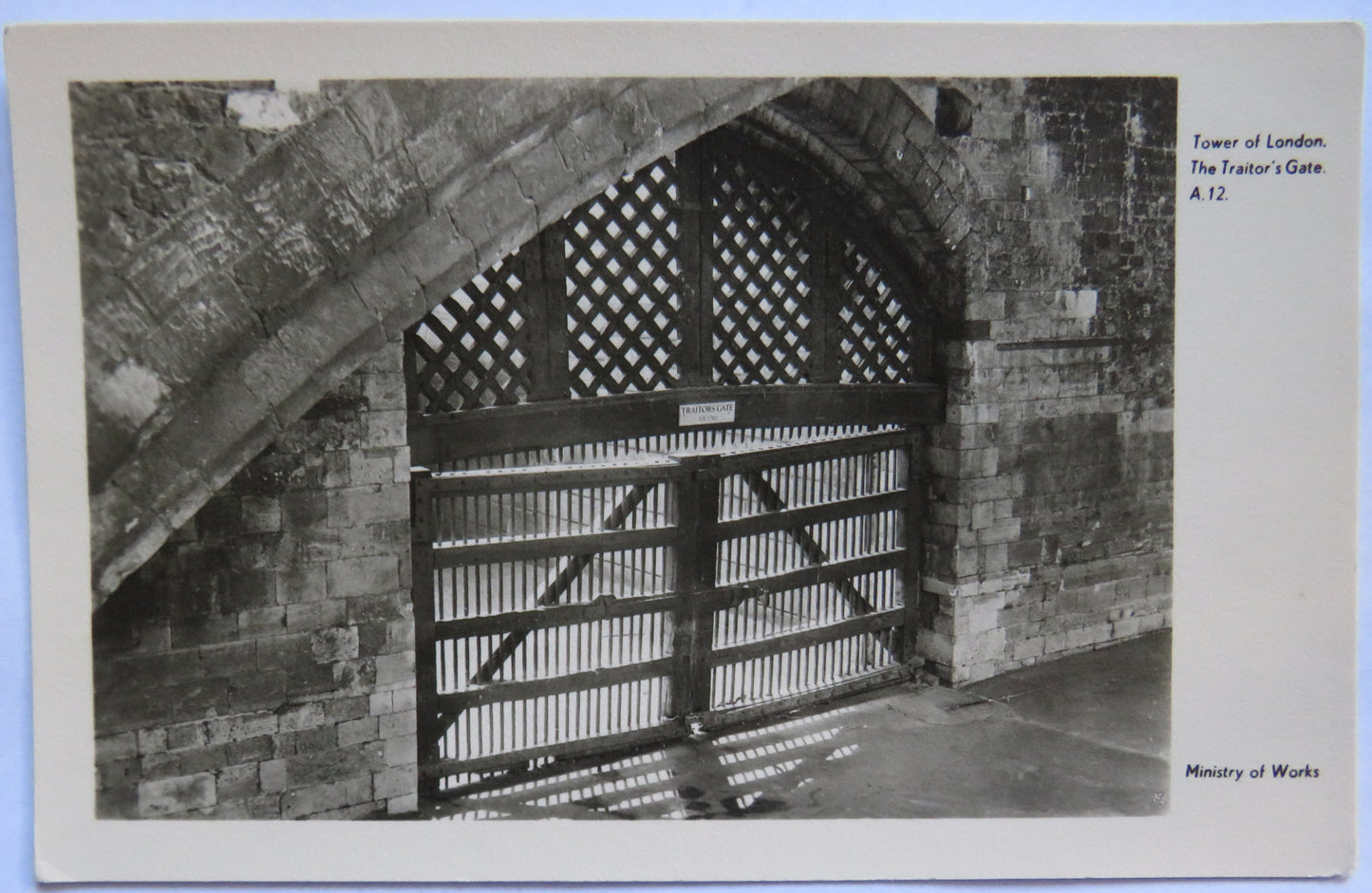 Vintage Postcard of Tower of London, The Traitor's Gate