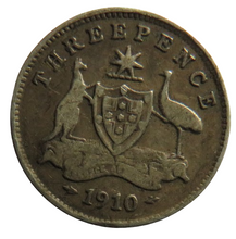 Load image into Gallery viewer, 1910 King Edward VII Australia Silver Threepence Coin
