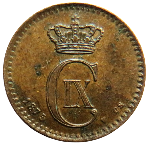 1875 Denmark One Ore Coin In Better Grade