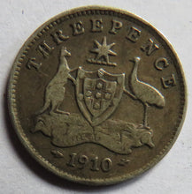 Load image into Gallery viewer, 1910 King Edward VII Australia Silver Threepence Coin
