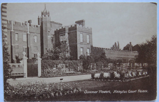 Vintage Postcard of Summer Flowers, Hampton Court Palace