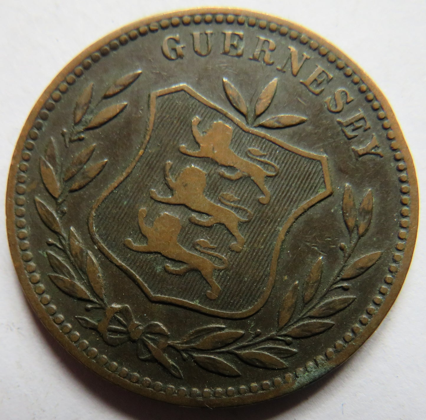 1903 Guernsey 8 Doubles Coin