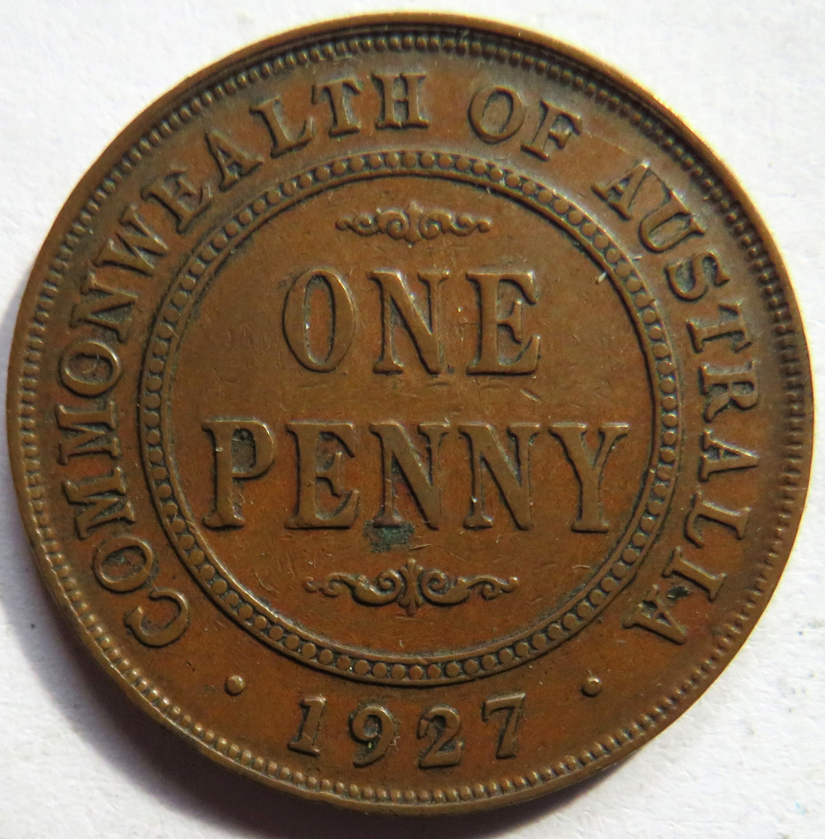 1927 King George V Australia One Penny Coin