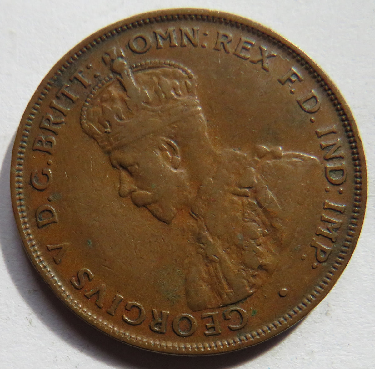 1927 King George V Australia One Penny Coin