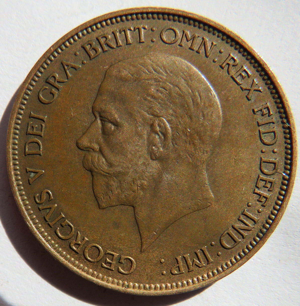 1936 King George V One Penny Coin - Great Britain