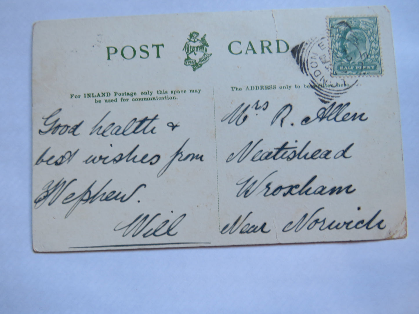 Vintage Postcard of Swiss Cottage, Bushwood 1904