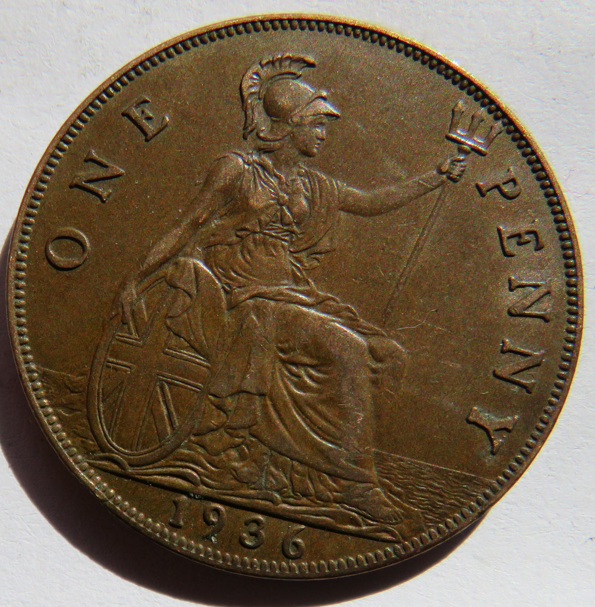 1936 King George V One Penny Coin - Great Britain