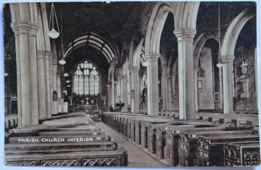 Vintage Postcard of Parish Church Interior