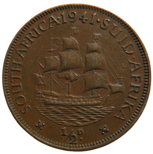 1941 King George VI South Africa Halfpenny Coin