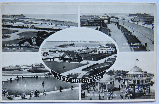 Vintage Postcard of New Brighton, Multiview Postcard