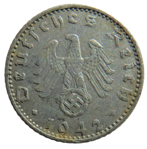 1942-A Germany - Third Reich 50 Reichspfennig Coin
