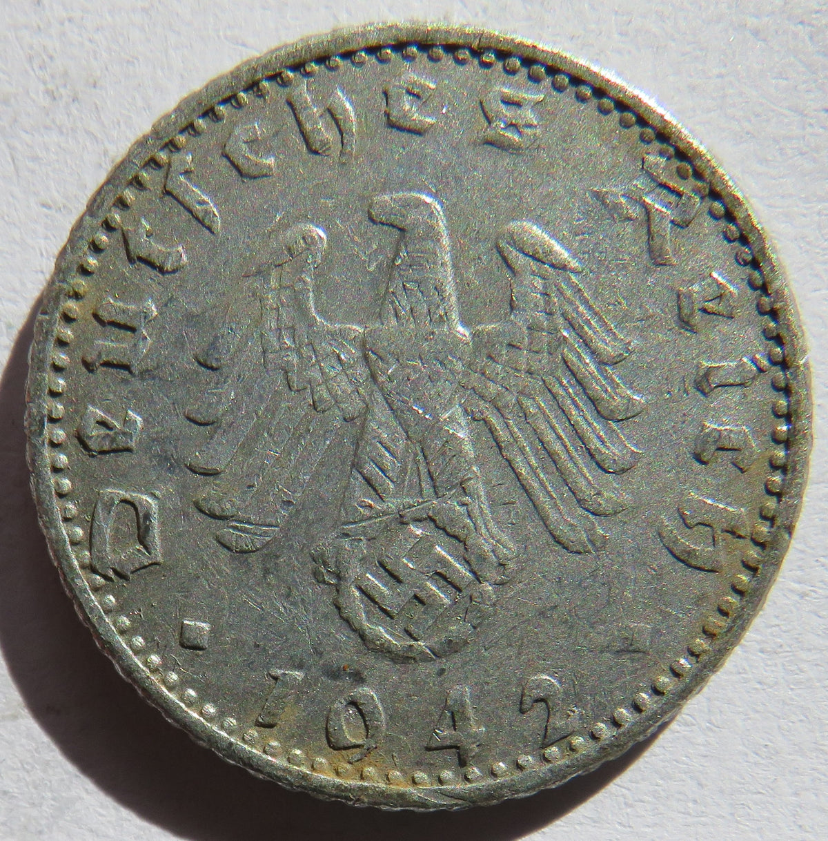 1942-A Germany - Third Reich 50 Reichspfennig Coin