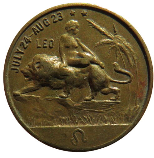 "Your Lucky Numbers 2-7" "Leo" Vintage Token